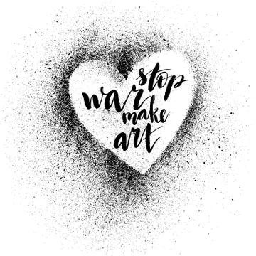 Stop war. Handdrawn brush ink lettering Stock Illustration