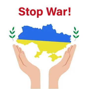 Stop war! Map of Ukraine Stock Illustration