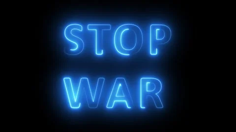 Stop war neon text Stock Footage 312838434