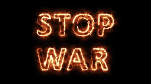 Stop war neon text Stock Illustration