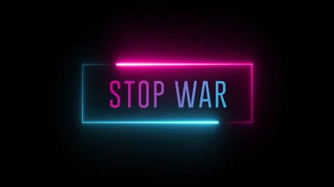 Stop War Neon text typography animation 4k video Stock Footage 278724918