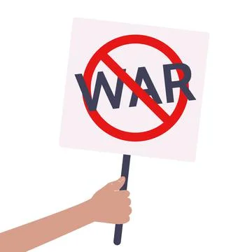 Stop war placard. Hand with protest campaign. Vector illustration 스톡 일러스트