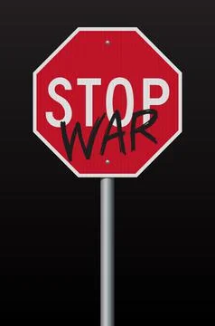 Stop War road sign Stock Illustration