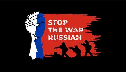 Stop the war Russian in Ukraine Illustrazione stock