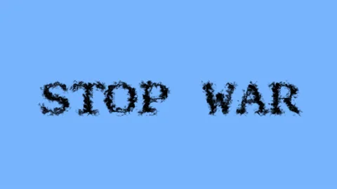 Stop War smoke text effect sky isolated background Stock Footage 138722638