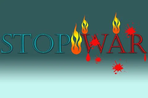 Stop war. text quotes. with dark and light color gradient background Stock Illustration