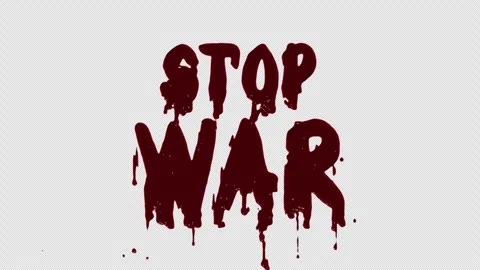 Stop War Title Written In Blood With Alpha Channel Stock Footage 255555964
