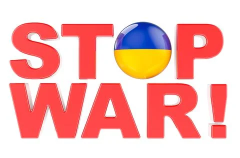 Stop War in Ukraine concept, 3D rendering Stock-Illustration