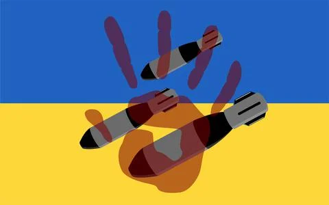 Stop war in Ukraine conceptual vector illustration Stock Illustration