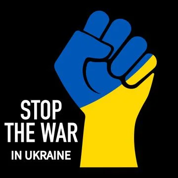 Stop the war in Ukraine poster Stock Illustration