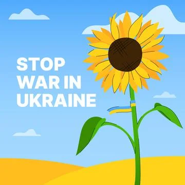 Stop war in Ukraine. Protest Russian Aggression. Peace Agitation Stock Illustration