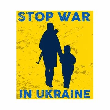 Stop War in Ukraine theme. Illustrazione stock