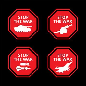 Stop the war warning sign vector. Stop the war icon illustration Stock Illustration