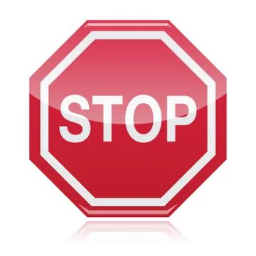 Stop warning road sign Stock Illustration