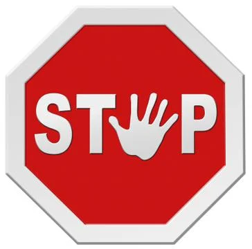 Stop warning sign Stock Illustration
