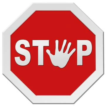Stop warning sign Stock Illustration