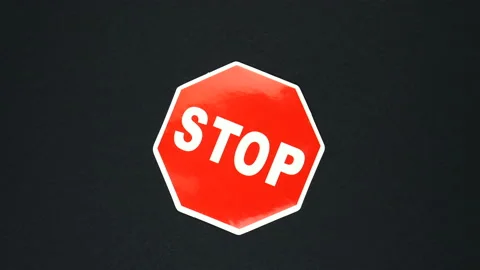 STOP warning sign word text Stock Footage 126667672