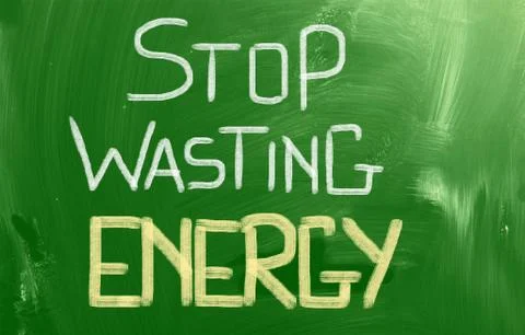 Stop wasting energy concept Stock Illustration