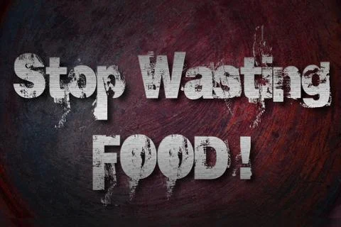 Stop wasting food concept Stock Illustration