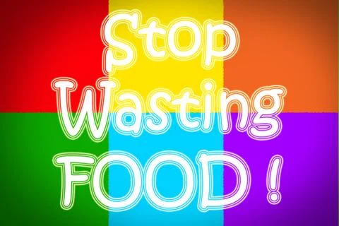 Stop wasting food concept Stock Illustration