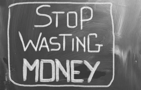 Stop Wasting Money Concept Stock Illustration