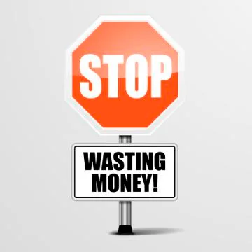 Stop Wasting Money 스톡 일러스트