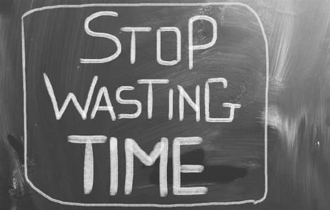Stop wasting time concept Stock Illustration