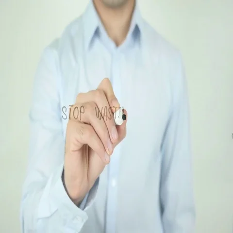 Stop Wasting Time, Writing On Screen Stock Footage 69561055