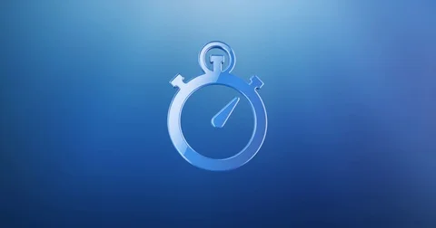 Stop Watch Blue 3d Icon Stock Footage 69719658