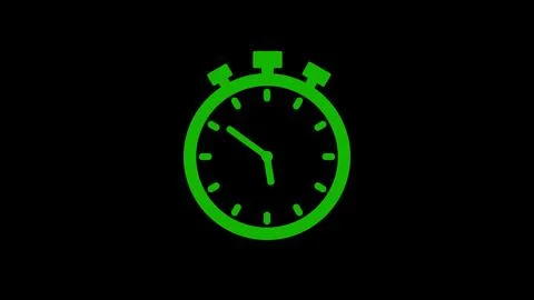 Stop watch clock green black background 1 Illustrazione stock