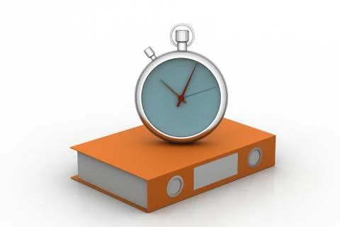 Stop watch with file folder Free Stock Illustration