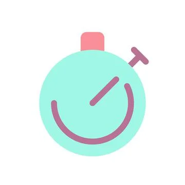 Stop watch flat color ui icon Stock Illustration