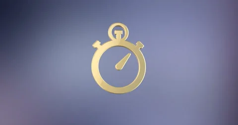 Stop Watch Gold 3d Icon 4K Stock Footage 66514480