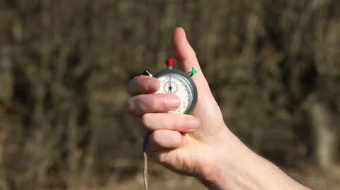 Stop-watch in hand Stock Footage 48509884