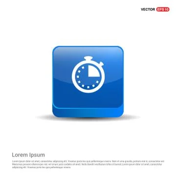Stop Watch Icon - 3d Blue Button Stock Illustration