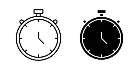 Stop watch icon in black and white. vector icon pack for websites イラスト素材