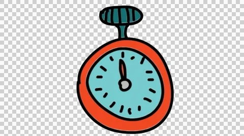 Stop Watch icon cartoon hand drawn illustration animation sketch transparent Stock Footage 44897845