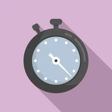 Stop watch icon flat . Timer clock Stock Illustration