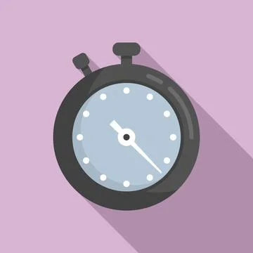 Stop watch icon flat vector. Timer clock Stock Illustration