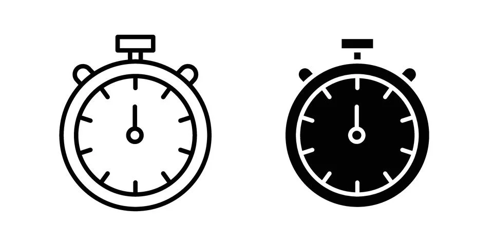 Stop watch icon modern style vectors set Stock Illustration