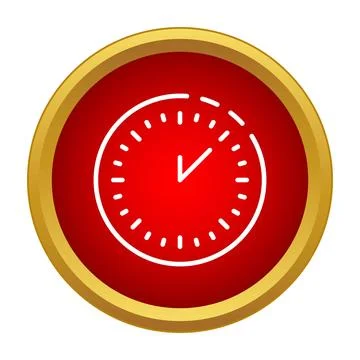 Stop watch icon showing time concept on red 스톡 일러스트