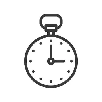 Stop watch or chronometer icon pixel perfect editable stroke outline Illustrazione stock