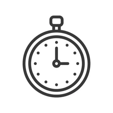 Stop watch or chronometer icon pixel perfect editable stroke outline 스톡 일러스트