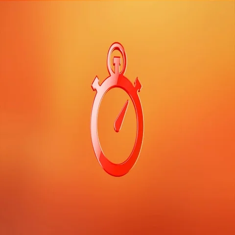 Stop Watch Red 3d Icon Stock Footage 69720284