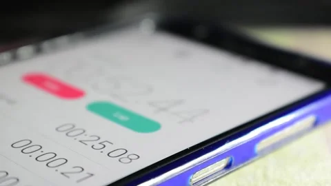 Stop watch running on a smartphone  Stock Footage 135346295