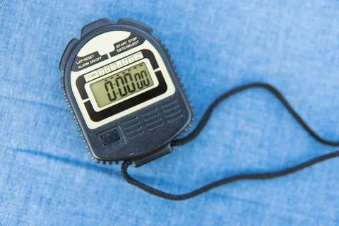 Stop watch on table. Stock Photos