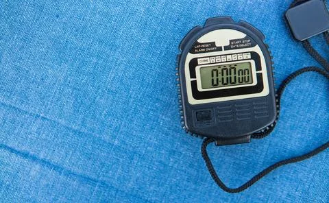 Stop watch on table. Stock Photos