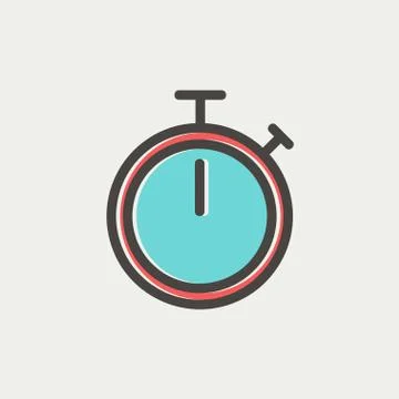 Stop watch thin line icon Illustrazione stock