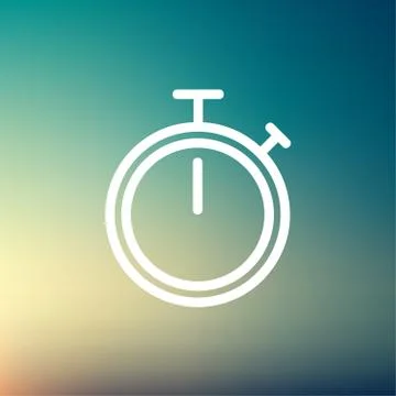 Stop watch thin line icon Illustrazione stock