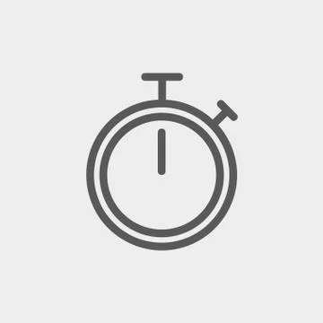 Stop watch thin line icon Stock Illustration